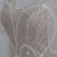 Robe de mariée élégante, col en V, tulle, paillettes, manches courtes, longue, C4391