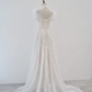 Robe de mariée princesse trapèze en tulle et sequins, sans manches, longue, noire, C4400