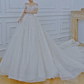 Robe de mariée longue en tulle à épaules dénudées et sequins avec voile C4401