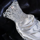 Gorgeous Mermaid Spaghetti Straps Satin Sequin Beads Long Wedding Dresses C4406