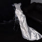 Gorgeous Mermaid Spaghetti Straps Satin Sequin Beads Long Wedding Dresses C4406