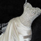 Gorgeous Mermaid Spaghetti Straps Satin Sequin Beads Long Wedding Dresses C4406
