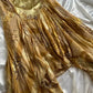 Robe de bal longue en satin à bretelles spaghetti et imprimé floral, coupe trapèze, C4438