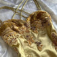 Robe de bal longue en satin à bretelles spaghetti et imprimé floral, coupe trapèze, C4438