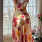 Robe de bal longue sexy sirène à bretelles spaghetti en mousseline de soie, imprimé fleurs et perles, C4439
