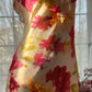 Robe de bal longue sexy sirène à bretelles spaghetti en mousseline de soie, imprimé fleurs et perles, C4439