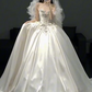 Timeless Ball Gown Strapless Satin Sequin Beads With Veil Long Wedding Dresses C4443