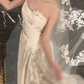 Timeless A Line One Shoulder Strap Satin Tulle Applique With Veil Long Wedding Dresses C4444
