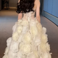 Robe de mariée longue sirène unique en tulle à paillettes et fleurs C4447
