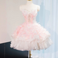 Sweet Ball Gown Strapless Satin Tulle Short Homecoming Dress 16th Birthday Outfits C4449
