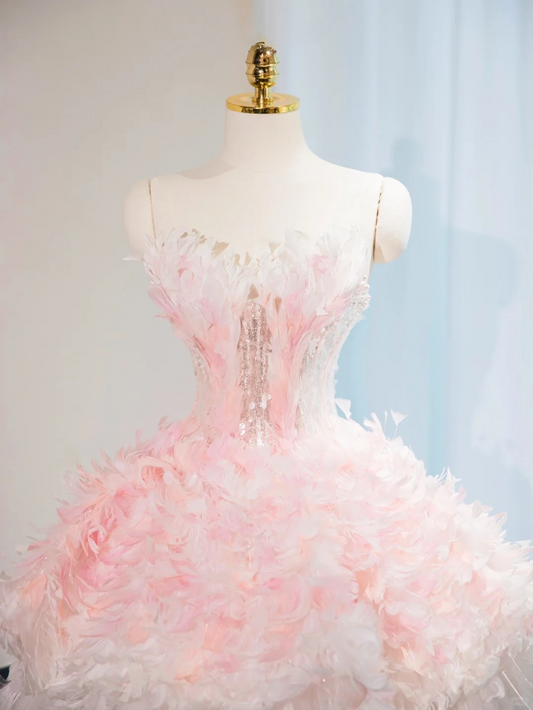 Sweet Ball Gown Strapless Satin Tulle Short Homecoming Dress 16th Birthday Outfits C4449