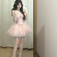 Cute A Line Spaghetti Straps Satin Tulle Short Homecoming Dress 17th Birthday Outfits C4455