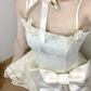 Pretty A Line Sapghetti Straps Lace With Bow Short Homecoming Dress 18th Birthday Outfits C4459