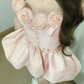 Pink A Line Spaghetti Straps Satin Flowers Short Homecoming Dress 18th Birthday Outfits C4461
