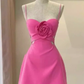 Elegant A Line Straps Pink 18th Birthday Dress Short Homecoming Dresses C519
