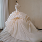 Timeless Ball Gown Strapless Satin Tulle Long Wedding Dresses C4509