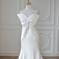 Unique Mermaid One Shoulder Strap Satin Long Wedding Dresses C4511