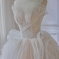 Princess Ball Gown Strapless Tulle Beads Long Wedding Dresses C4512