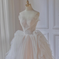 Princess Ball Gown Strapless Tulle Beads Long Wedding Dresses C4512