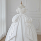 Princess Ball Gown Off The Shoulder Satin Long Wedding Dresses C4536