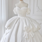 Princess Ball Gown Off The Shoulder Satin Long Wedding Dresses C4536