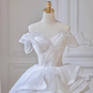 Timeless Ball Gown Off The Shoulder Tulle Sequin Long Wedding Dresses C4538