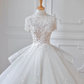 Dreamy Ball Gown Tulle Applique Beads Long Wedding Dresses C4539