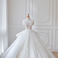 Dreamy Ball Gown Tulle Applique Beads Long Wedding Dresses C4539