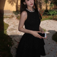 Sweet 16th Black A Line Halter Satin Sequin Short Homecoming Dress Birthday Outfits C4543