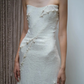 Robe de mariée sirène bustier en satin et perles, longue et rêveuse, C4558