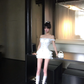Sweet 18th White A Line Off The Shoulder Satin Chiffon Short Homecoming Dress Birthday Outfits C4567