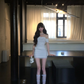 Chic 20th White Mermaid Off The Shoulder Satin Short Homecoming Dress Birthday Outfits C4569