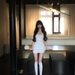Charming 21th Mermaid Halter White Chiffon Short Homecoming Dress Birthday Outfits C4580