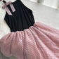 Chic 19th A Line Halter Satin Chiffon Polka Dots Short Homecoming Dress Birthday Outfits C4586