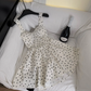 Pretty 17th A Line Sweetheart Satin Polka Dots Beads Short Homecoming Dress Birthday Outfits C4587