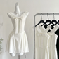 Cute 17th A Line U Neck Satin Short Homecoming Dress Birthday Outfits C4588