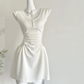 Chic 18th A Line U Neck Satin Short Homecoming Dress Birthday Outfits C4591