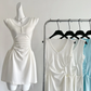 Chic 18th A Line U Neck Satin Short Homecoming Dress Birthday Outfits C4591