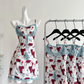 Stunning Mermaid Spaghetti Straps Satin Printed Lace Short Homecoming Dress 22th Birthday Outfits C4593