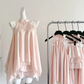 Pretty Chinese Style Halter Satin Lace Short Homecoming Dress 22th Birthday Outfits C4595