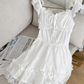 Sweet 16th White A Line Sweetheart Satin Short Homecoming Dress Birthday Outfits C4597