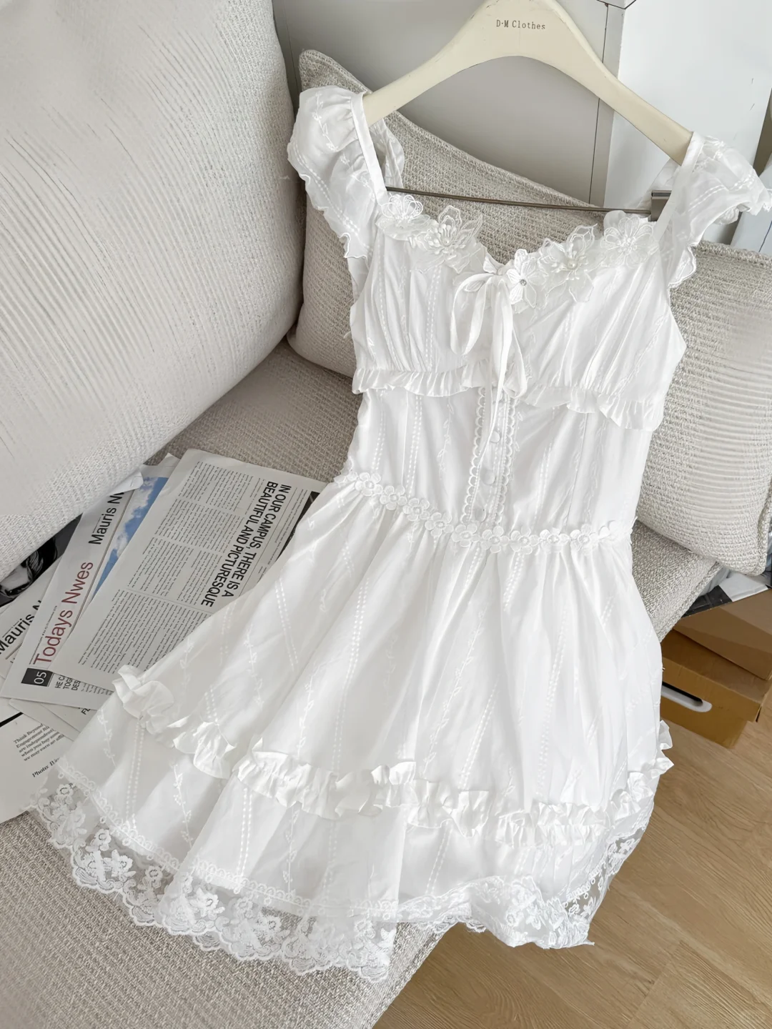 Sweet 16th White A Line Sweetheart Satin Short Homecoming Dress Birthday Outfits C4597