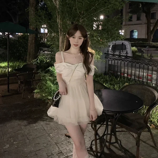 Pretty A Line Off The Shoulder Satin Tulle Short Homecoming Dress17th Birthday Outfits C4611