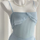 Cute Pale Blue A Line Spaghetti Straps Chiffon Tiered Short Homecoming Dress 17th Birthday Outfits C4618