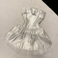 Pretty A Line Strapless Satin Tulle Short Homecoming Dress 16th Birthday Outfits C4632