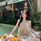 Elegant  A Line Halter Chiffon Short Homecoming Dress 17th Birthday Outfits C4635