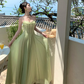 Elegant A Line Spaghetti Straps Chiffon Long Prom Dresses Formal Dress C4642