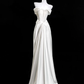 Robe de bal longue en satin, simple et élégante, style sirène, épaules dénudées, C4648