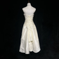 Classy A Line Strapless Satin Beads Pleated Short Homecoming Dress 19th Birthday Outfits C4662