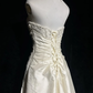 Classy A Line Strapless Satin Beads Pleated Short Homecoming Dress 19th Birthday Outfits C4662